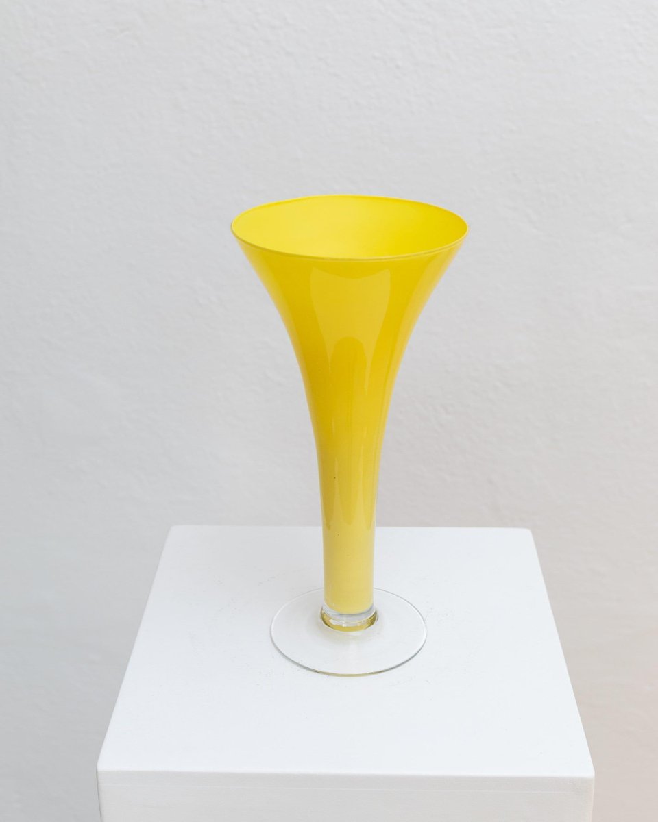 Yellow Empoli Glass Vase, Italy, 1970s