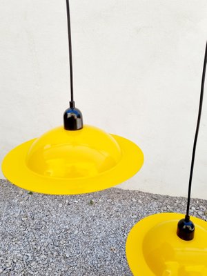 Yellow Enamel Lampiatta Pendant Lamps by Jonathan De Pas & Donato Durbino from Stilnovo, 1960s, Set of 2-PUG-1338355