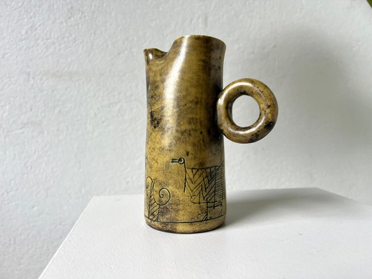 Yellow Enameled Ceramic Pitcher by Jacques Blin, 1960s-WKI-2042127