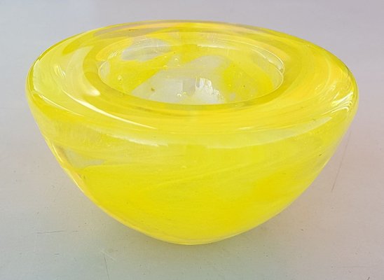 Yellow Glass Tealight Holder by Anna Ehrner for Kosta Boda, 1990s-QDP-627787