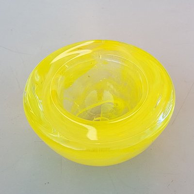 Yellow Glass Tealight Holder by Anna Ehrner for Kosta Boda, 1990s-QDP-627787