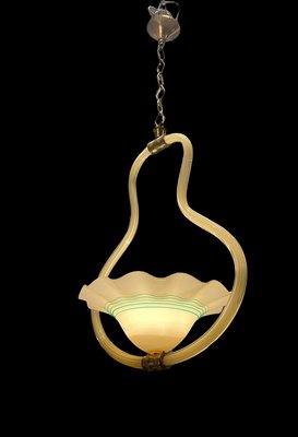 Yellow Italian Murano Glass Pendant Light-JJC-1275368