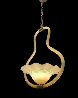 Yellow Italian Murano Glass Pendant Light-JJC-1275368