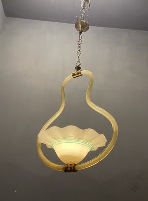 Yellow Italian Murano Glass Pendant Light-JJC-1275368