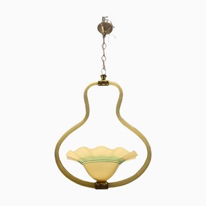 Yellow Italian Murano Glass Pendant Light-JJC-1275368