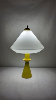 Yellow Lacquered Metal Table Lamp, 1980s-XYB-2032042