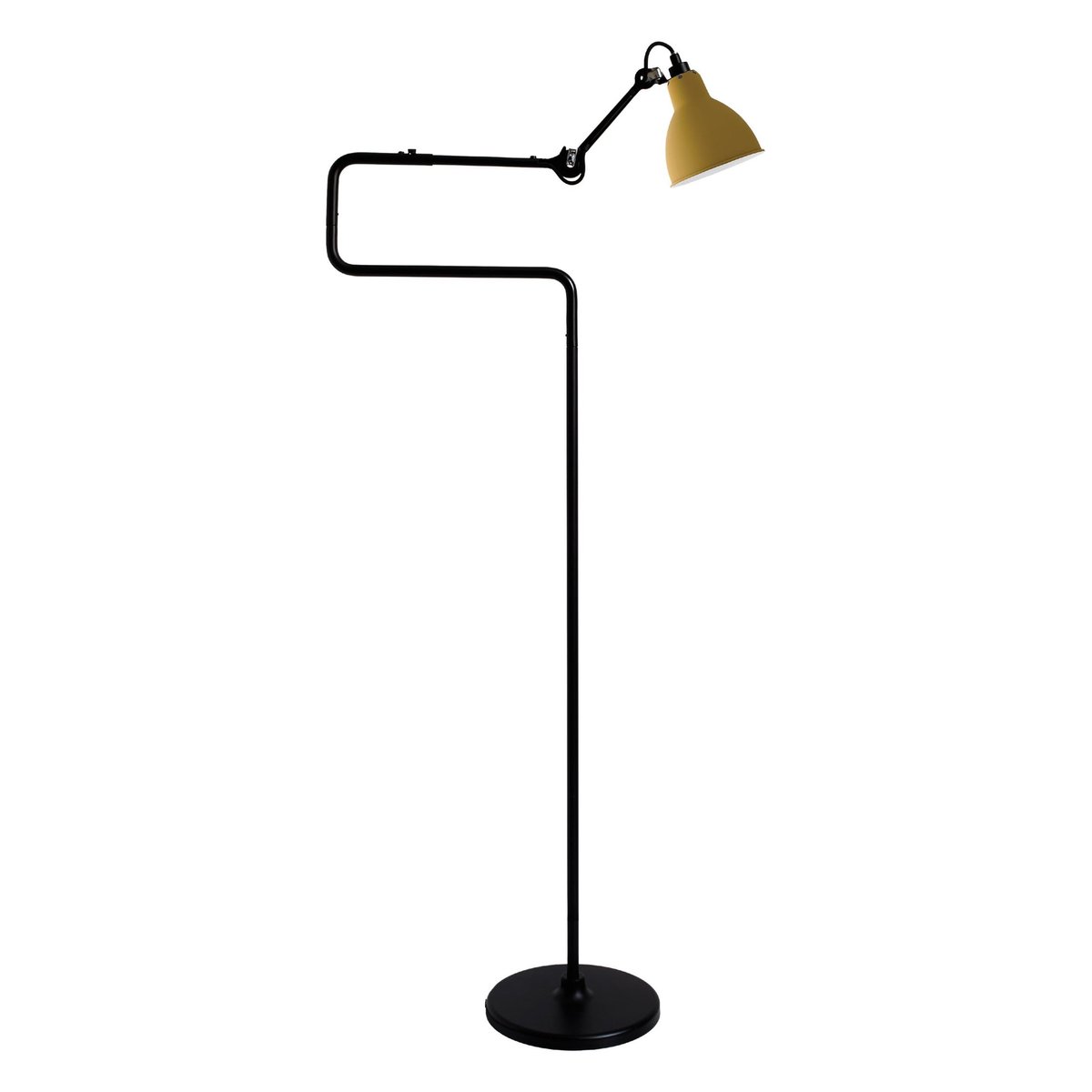 Yellow Lampe Gras N° 411 Floor Lamp by Bernard-Albin Gras