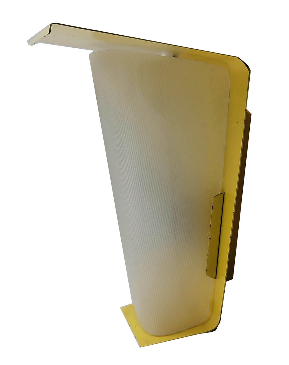 Yellow Metal and Acrylic Glass Wall Lamp from Bag Turgi, Italy, 1950s