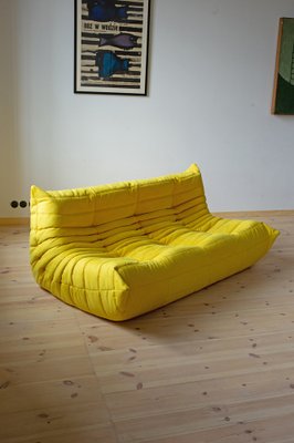 Yellow Microfiber 2-Seat Togo Sofa by Michel Ducaroy for Ligne Roset-IXA-1279476