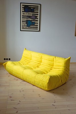 Yellow Microfiber 2-Seat Togo Sofa by Michel Ducaroy for Ligne Roset-IXA-1279476