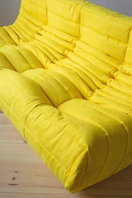 Yellow Microfiber Togo Living Room by Michel Ducaroy for Ligne Roset, Set of 5-IXA-1327600