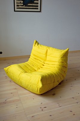 Yellow Microfiber Togo Living Room by Michel Ducaroy for Ligne Roset, Set of 5-IXA-1327600