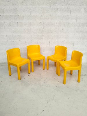 Yellow Model 4875 Chairs by Carlo Bartoli for Kartell, 1974, Set of 4-RNN-1949566