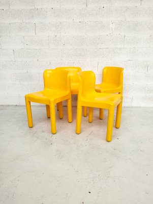 Yellow Model 4875 Chairs by Carlo Bartoli for Kartell, 1974, Set of 4-RNN-1949566