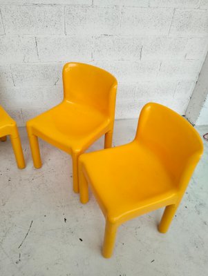 Yellow Model 4875 Chairs by Carlo Bartoli for Kartell, 1974, Set of 4-RNN-1949566