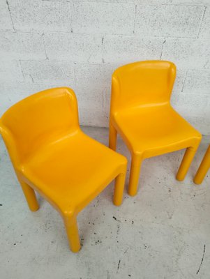 Yellow Model 4875 Chairs by Carlo Bartoli for Kartell, 1974, Set of 4-RNN-1949566