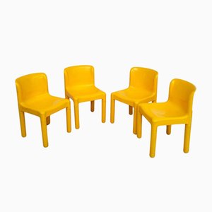 Yellow Model 4875 Chairs by Carlo Bartoli for Kartell, 1974, Set of 4-RNN-1949566