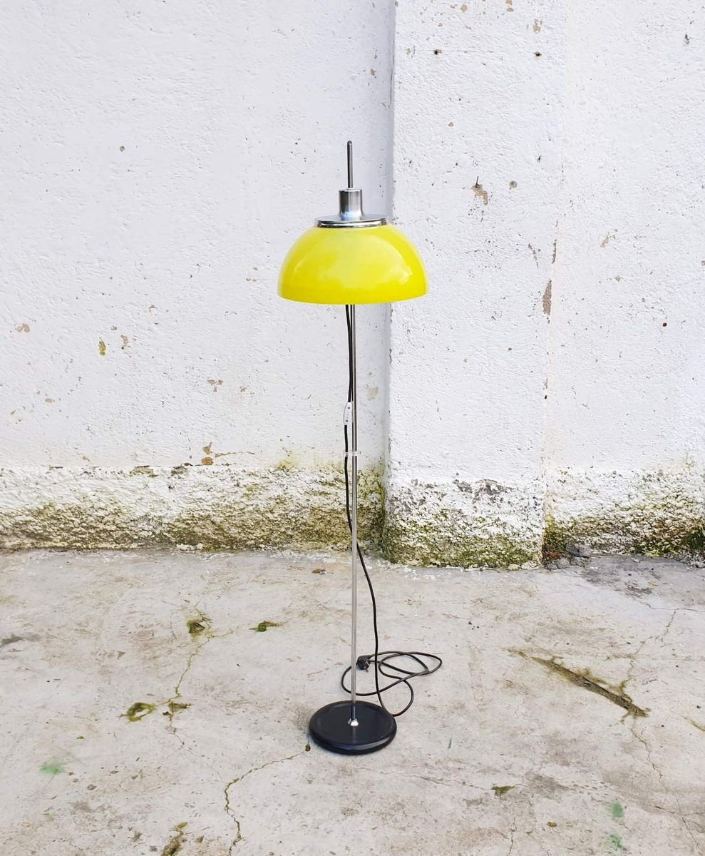 Yellow Model Faro Floor Lamp by Luigi Massoni for Guzzini, 1971