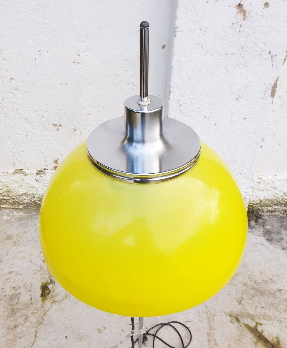 Yellow Model Faro Floor Lamp by Luigi Massoni for Guzzini, 1971