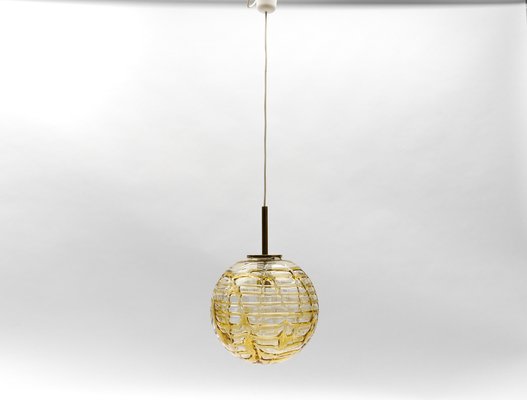 Yellow Murano Glass Ball Pendant Lamp from Doria Leuchten, 1960s-KQB-1734366