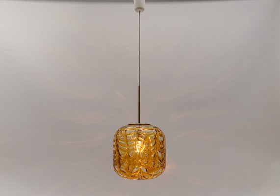 Yellow Murano Glass Ball Pendant Lamp from Doria Leuchten, 1960s-KQB-1739072