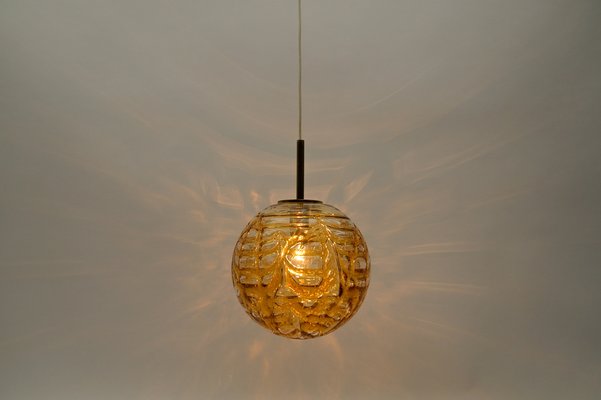 Yellow Murano Glass Ball Pendant Lamp from Doria Leuchten, 1960s-KQB-1756579