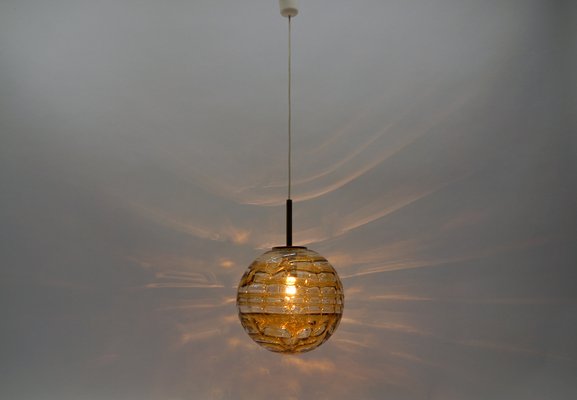 Yellow Murano Glass Ball Pendant Lamp from Doria Leuchten, 1960s-KQB-1757232