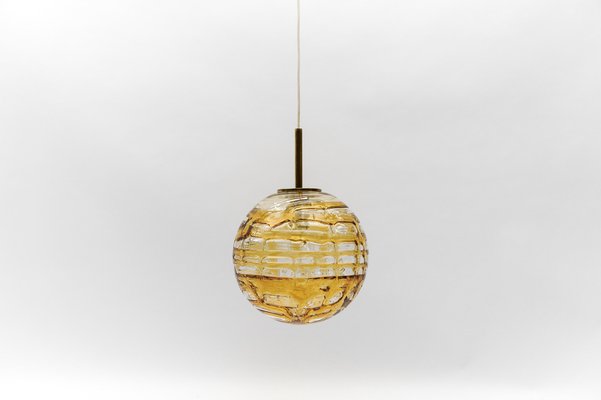 Yellow Murano Glass Ball Pendant Lamp from Doria Leuchten, 1960s-KQB-1757232