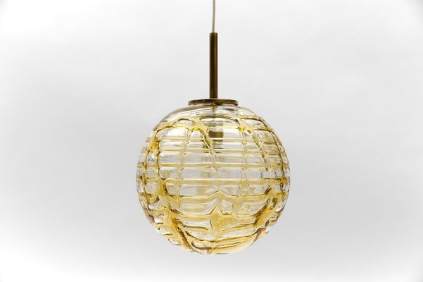 Yellow Murano Glass Ball Pendant Lamp from Doria Leuchten, 1960s-KQB-1734366