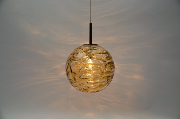 Yellow Murano Glass Ball Pendant Lamp from Doria Leuchten, 1960s-KQB-1756974