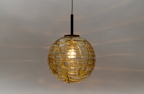 Yellow Murano Glass Ball Pendant Lamp from Doria Leuchten, 1960s-KQB-1734366