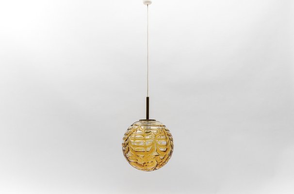 Yellow Murano Glass Ball Pendant Lamp from Doria Leuchten, 1960s-KQB-1756579