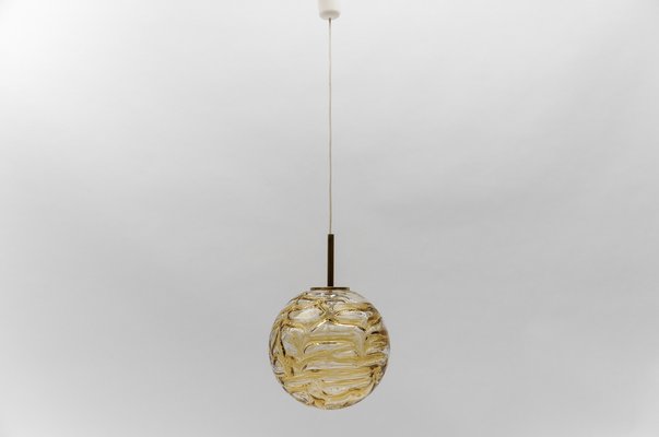 Yellow Murano Glass Ball Pendant Lamp from Doria Leuchten, 1960s-KQB-1756974