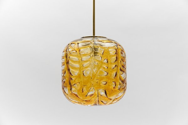 Yellow Murano Glass Ball Pendant Lamp from Doria Leuchten, 1960s-KQB-1739072