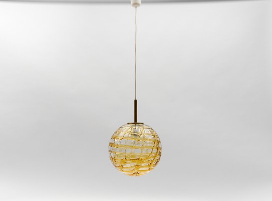 Yellow Murano Glass Ball Pendant Lamp from Doria Leuchten, 1960s-KQB-1734434