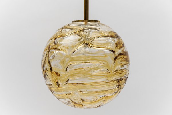 Yellow Murano Glass Ball Pendant Lamp from Doria Leuchten, 1960s-KQB-1756974