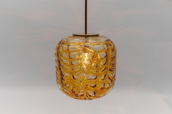 Yellow Murano Glass Ball Pendant Lamp from Doria Leuchten, 1960s-KQB-1739072