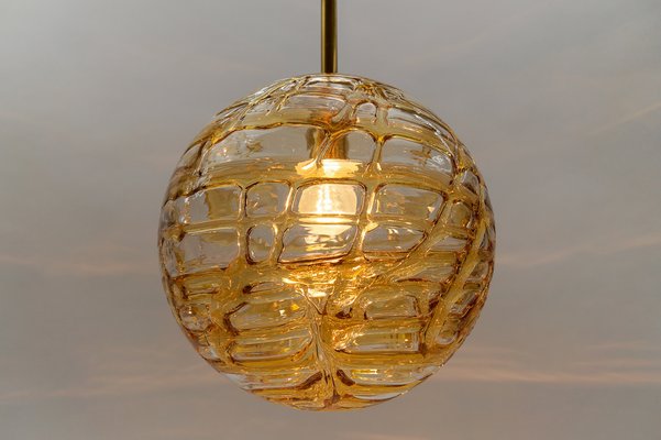 Yellow Murano Glass Ball Pendant Lamp from Doria Leuchten, 1960s-KQB-1734434