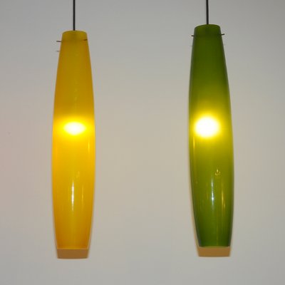 Yellow Murano Glass Pendant by Alessandro Pianon for Vistosi, Italy, 1960s-HWV-1320548