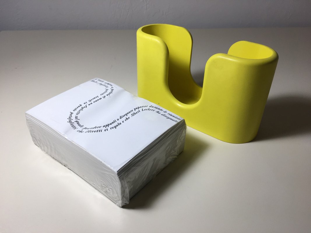 Yellow Paper Holder by Albert Leclerc for Olivetti, 1968