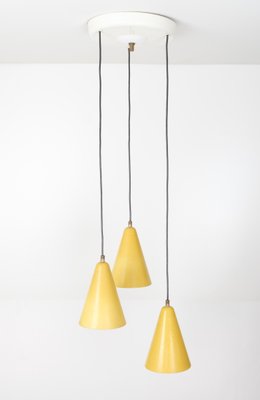 Yellow Pendant Lamp in Aluminum, 1960s-GCG-1076063