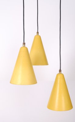 Yellow Pendant Lamp in Aluminum, 1960s-GCG-1076063