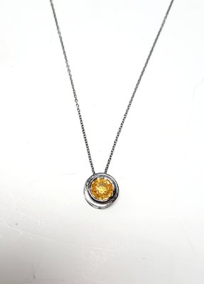 Yellow Sapphire Pendant Necklace, 1990s-EAI-735109