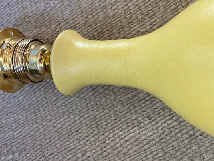 Yellow Sculptural Ceramic Lamp by Bo Fajans, 1940s