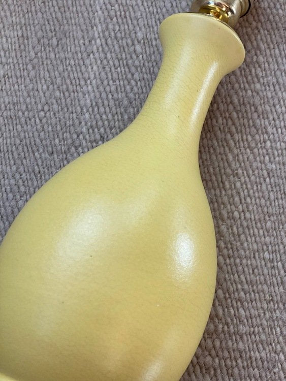 Yellow Sculptural Ceramic Lamp by Bo Fajans, 1940s