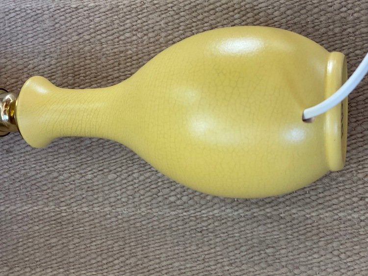 Yellow Sculptural Ceramic Lamp by Bo Fajans, 1940s