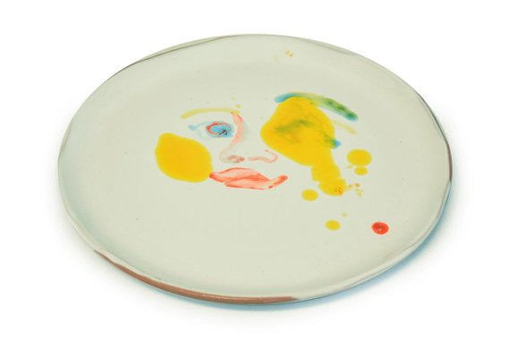 Yellow Stains - Original Hand-made Flat Ceramic Dish by A. Kurakina - 2019 2019-ZCI-758700