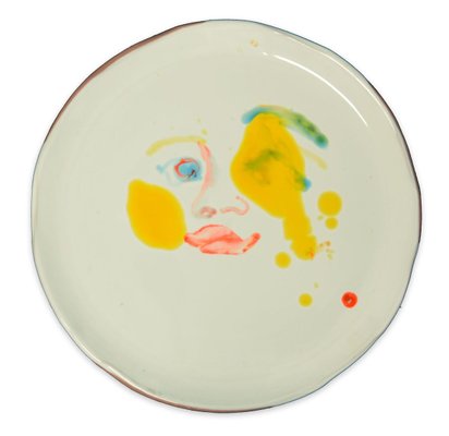 Yellow Stains - Original Hand-made Flat Ceramic Dish by A. Kurakina - 2019 2019-ZCI-758700