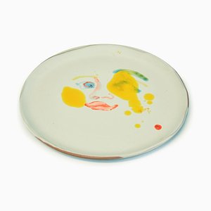 Yellow Stains - Original Hand-made Flat Ceramic Dish by A. Kurakina - 2019 2019-ZCI-758700