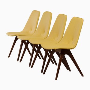 Yellow Teak Dining Chairs by Van Os, 1950s, Set of 4-ZT-1090237